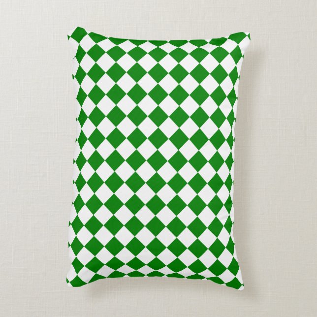 Bold Green and White Chevron Pattern 12" x 16" Decorative Cushion (Back(Vertical))