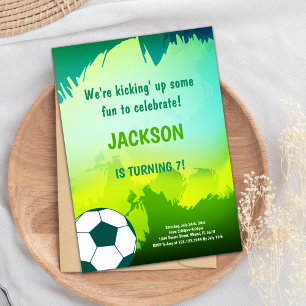 Bold Green & Black Sports Theme Invitation