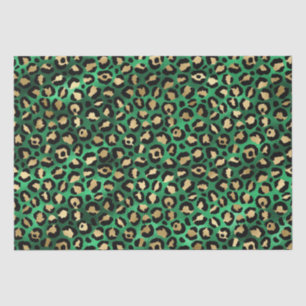 Bold Green Leopard Print Glam Animal Pattern Tissue Paper