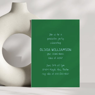 Bold Green Playful Handwritten Graduation Party Invitation