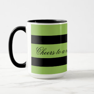Bold Green Stripe Coffee Mug