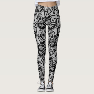 Bold Grey and black Print Leggings