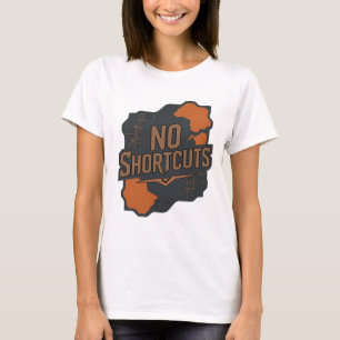 Bold Grey NO SHORTCUTS 3D Text Art T-Shirt