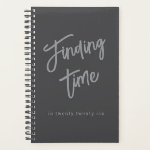 Bold Grey Script Typography Personalised Planner