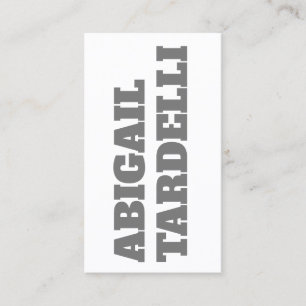 Bold Grey White Minimalist Modern Elegant Business Card