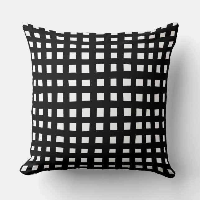 Bold Grid 091216 - Black on White Cushion (Front)