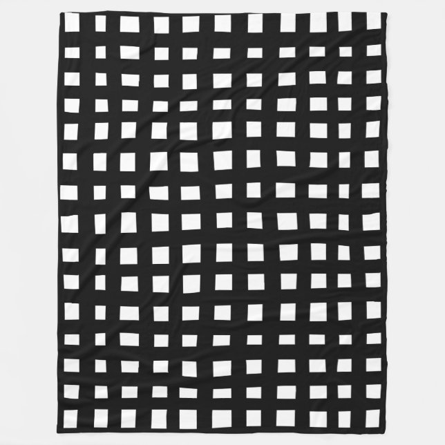 Bold Grid 091216 - Black on White Fleece Blanket (Front)