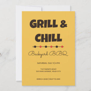 Bold Grill and Chill BBQ Party Invitation