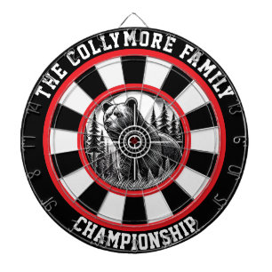 Bold Grizzly Target Forest Art Dartboard