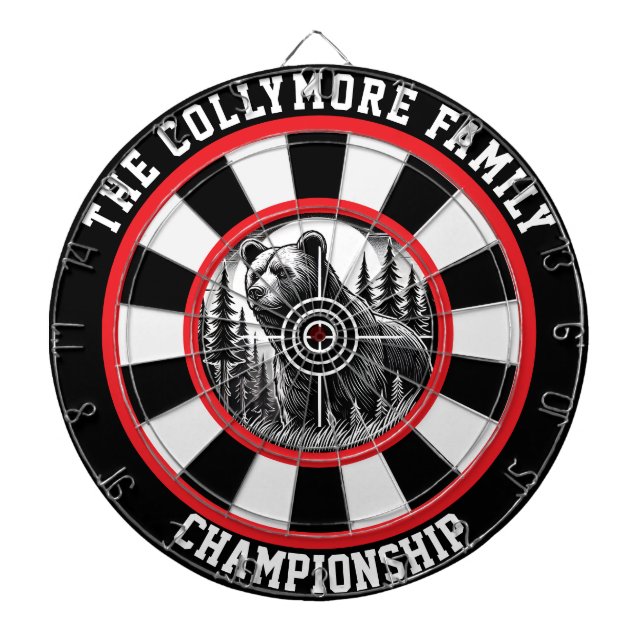 Bold Grizzly Target Forest Art Dartboard (Front)