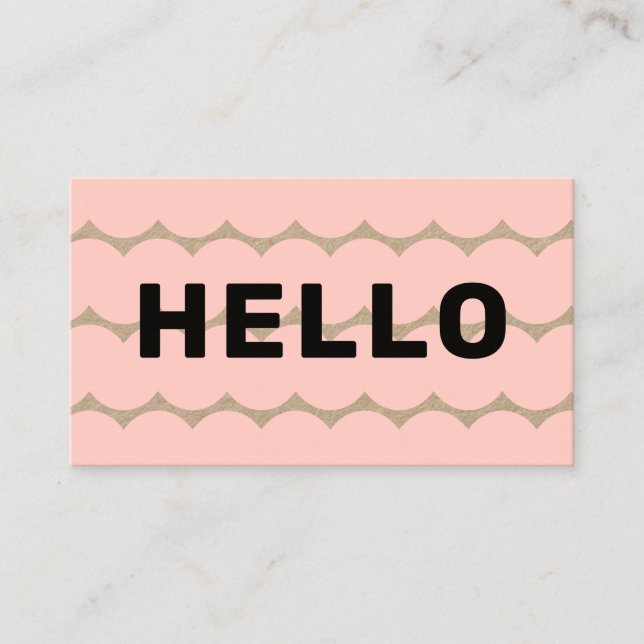 Bold Groovy Squiggles Black Light Pink Kraft Business Card (Front)