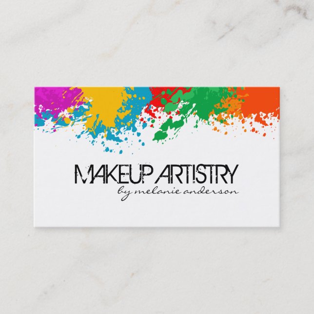 BOLD GRUNGE MAKEUP ARTIST BUSINESS CARD (Front)