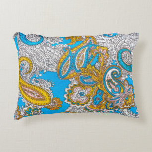 Bold, grungy, islamic, psychedelic, colourful orna decorative cushion