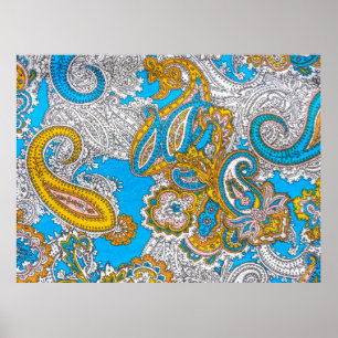 Bold, grungy, islamic, psychedelic, colourful orna poster