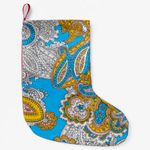 Bold, grungy, islamic, psychedelic, colourful orna small christmas stocking