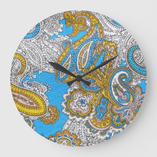 Bold Grungy Islamic Psychedelic Ornament Large Clock (Front)