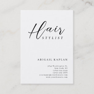 Bold Hair Stylist Modern Minimalist Elegant Plain Business Card