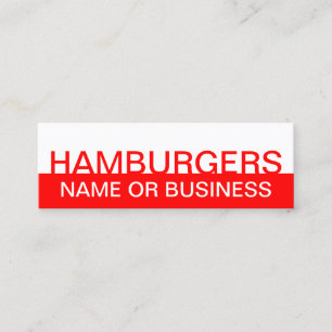 bold HAMBURGERS Mini Business Card