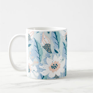 Bold Hand Painted Floral Vintage Coffee Mug