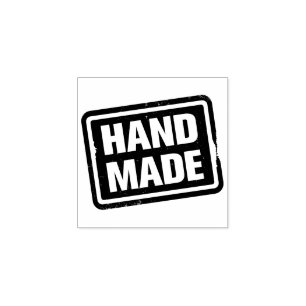 Bold Handmade Rectangle Sign Rubber Stamp