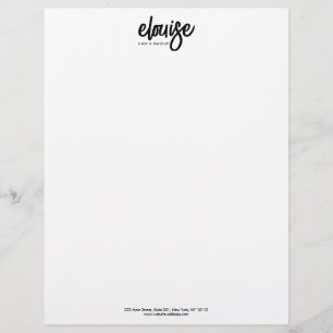 Bold Handwritten Brush Script Custom Letterhead