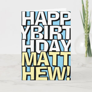 Bold Happy Birthday Custom Name Birthday Greeting Card