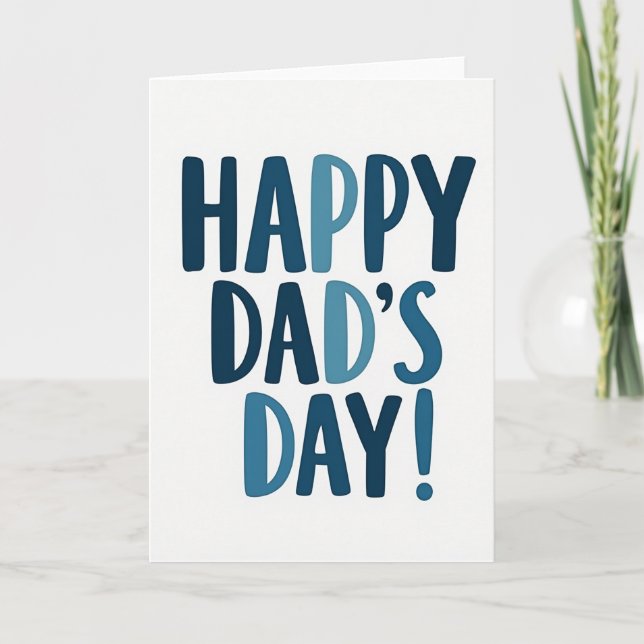 Bold Happy Dads Day Card (Front)