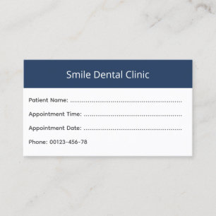 Bold Header Dental Appointment Card