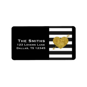 Bold Heart and Arrow Return Address Label