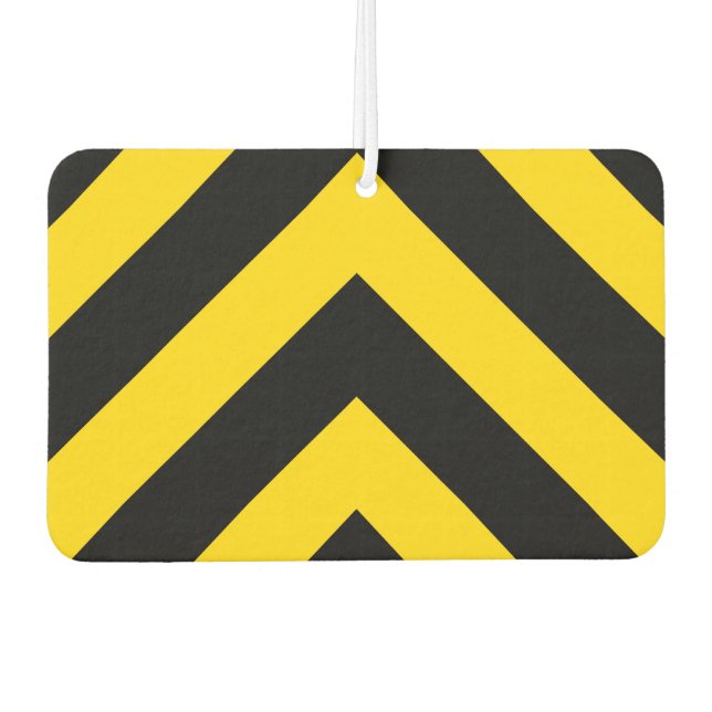 Bold Highway Traffic Bumble Bee Chevrons Car Air Freshener (Front)