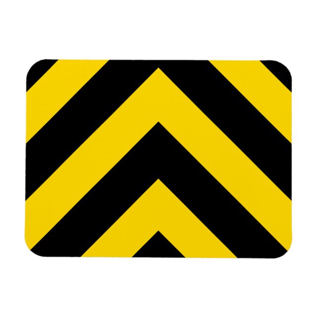 Bold Highway Traffic Bumble Bee Chevrons Magnet (Horizontal)
