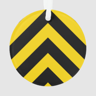 Bold Highway Traffic Bumble Bee Chevrons Ornament