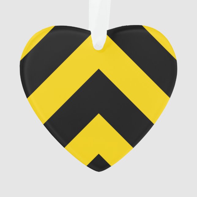 Bold Highway Traffic Bumble Bee Chevrons Ornament (Back)