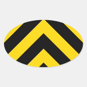 Bold Highway Traffic Bumble Bee Chevrons Oval Sticker
