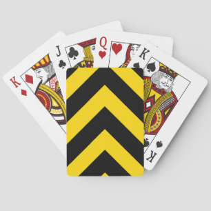 Bold Highway Traffic Bumble Bee Chevrons Playing Cards