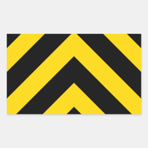 Bold Highway Traffic Bumble Bee Chevrons Rectangular Sticker