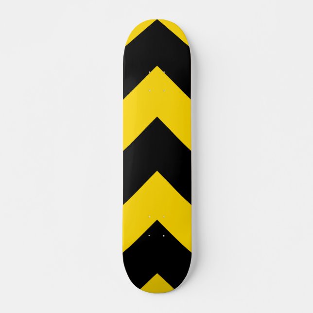 Bold Highway Traffic Bumble Bee Chevrons Skateboard (Front)