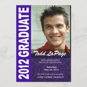 Bold, Hip 2012 Graduation Photo Announcement