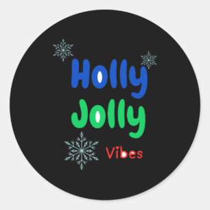 Bold Holly Jolly Baby T Shirt  Classic Round Sticker