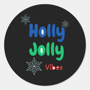Bold Holly Jolly Baby T Shirt  Classic Round Sticker