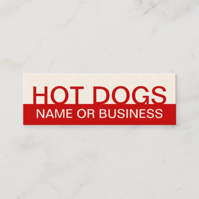 bold HOT DOGS Mini Business Card (Front)