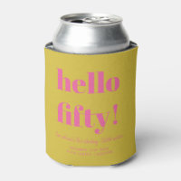 Bold Hot Pink Yellow Modern 50th Birthday Custom