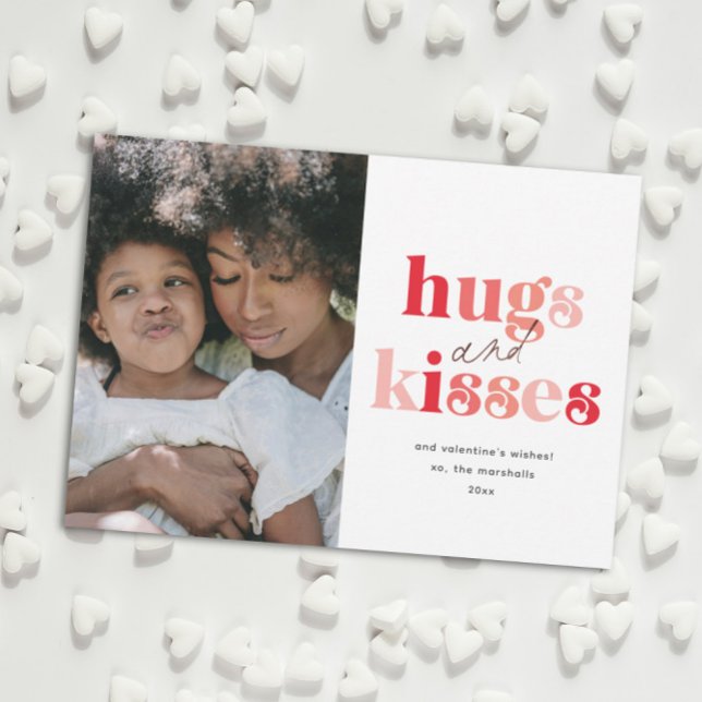 Bold Hugs and Kisses Photo Valentine's Day Card (Creator Uploaded)