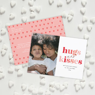 Bold Hugs and Kisses Photo Valentine's Day Holiday Postcard
