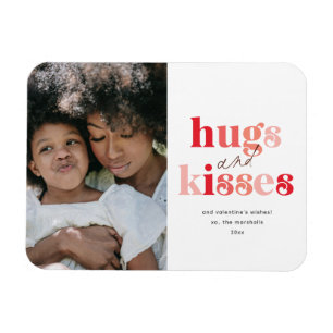 Bold Hugs and Kisses Photo Valentine's Day Magnet