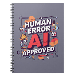 Bold “Human Error, AI Approved” Digital Art Notebook