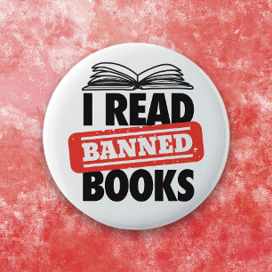 Bold “I Read Banned Books” Bookish  6 Cm Round Badge