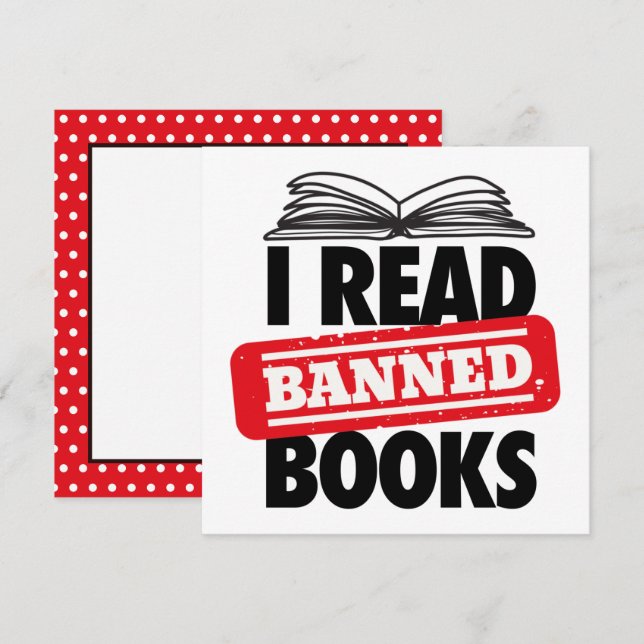 Bold “I Read Banned Books” Bookish  Invitation (Front/Back)