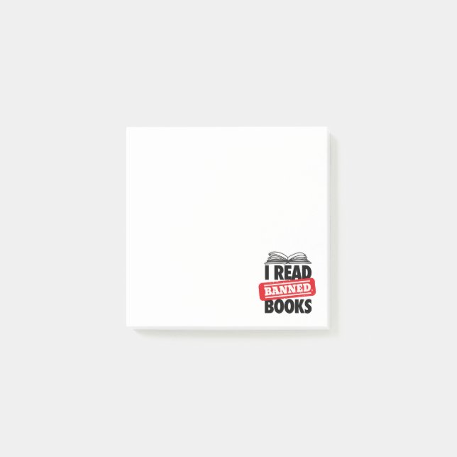 Bold “I Read Banned Books” Bookish  Post-it Notes (Front)