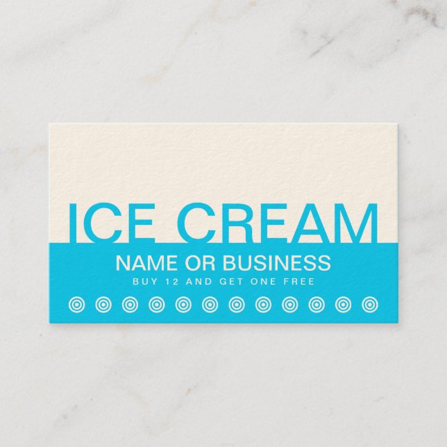 bold ICE CREAM customer loyalty card (Front)